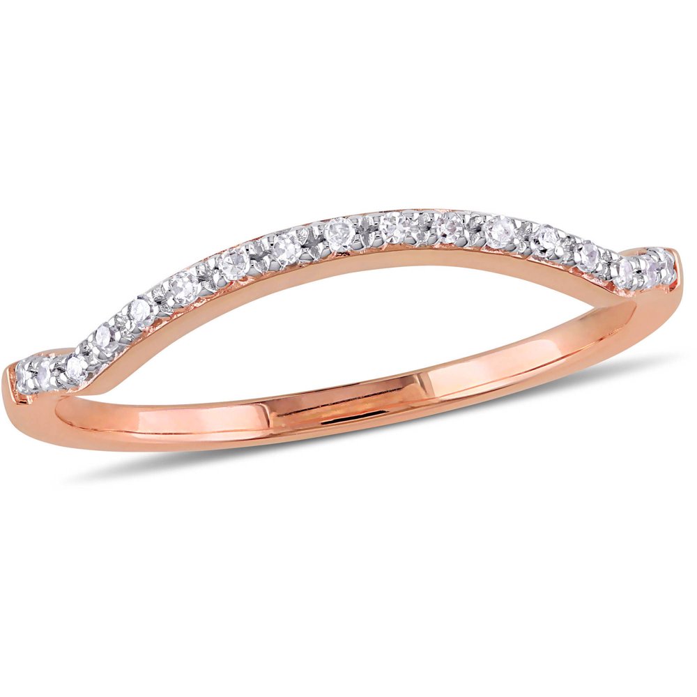 Miabella DiamondAccent 10kt Rose Gold Contour Semi