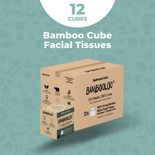 Bamboo Cube Facial Tissues 12 cubes