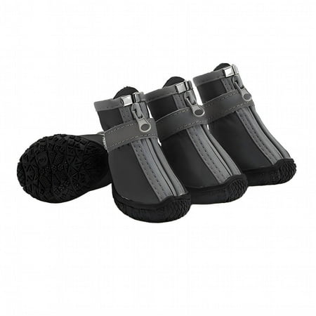GASTROPOD 4Pcs Dog Shoes Lightweight Breathable Paw Protector Dog Boots Anti-Slip TPR Sole Dog Boots for Winter 3.8x4.3cm Black White