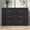 Black Oak, variant on STYLIVIA 6-Drawer Double Dresser with Smooth Glide Drawers Dark Gray Oak 46.5" W x 16.2" D x 31.1" H