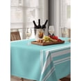 thumbnail image 6 of Aqua Striped Table Cloth, Luxurious White Stripes Modern Abstract Art Waterproof Tablecloth for Rectangle Tables, Reusable Washable Fabric Table Cover for Restaurant Kitchen Dining Tables 60"x102", 6 of 6