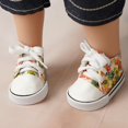 thumbnail image 4 of Set de zapatos para muñecas BABESIDE de lona floral de 18 pulgadas con calcetines, 4 of 7