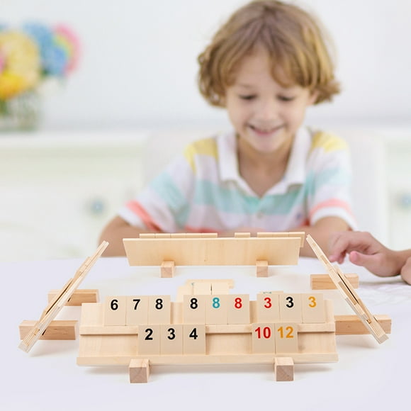 Peggybuy Wooden Full Size Classic Rummy Game Rummy Cube Game Set for Kids From 6 Years