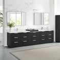 thumbnail image 3 of Santarem 120" Combine Double Vanity in Oak Weathered Black with Quartz Stone Top, 3 of 16