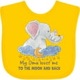 thumbnail image 3 of Inktastic My Oma Loves Me to the Moon and Back Elephant Family Boys or Girls Baby Bib, 3 of 4
