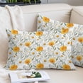 thumbnail image 2 of Spring Daisy Throw Pillow Covers, Country Watercolor Yellow White Floral Leaf Soft Breathable Pillow Cases with Invisible Zipper, Queen Size Pillowcases for Couch Bed Sofa Chair 20x30 Inches, 2 of 9