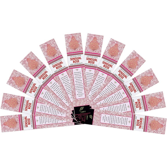 SVATV Hand Dipped Ancient Method Rose Incense Stick with pack of 12 Incense for Meditation, Yoga, Spiritual, Aromatherapy Energy Cleansing & Calm Down The Mind - 15g x 12 | 180g | 6.35oz