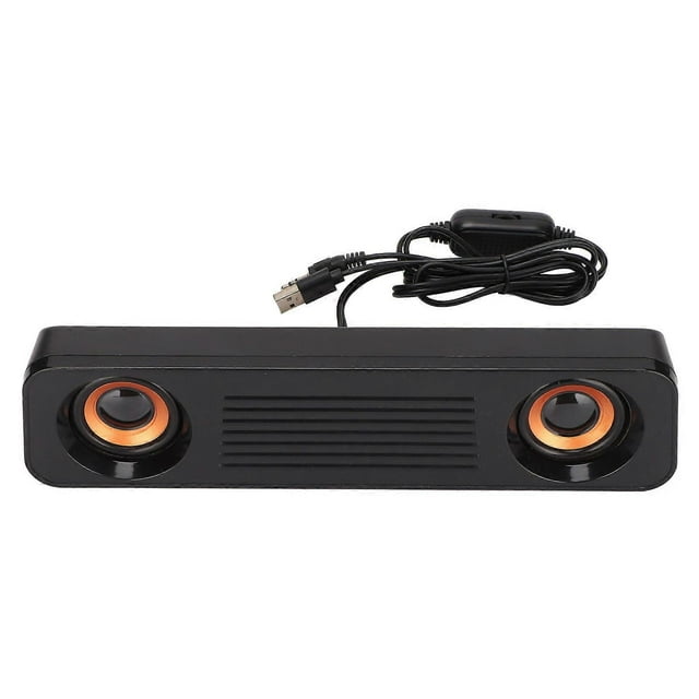 Wired Speaker HiFi Stereo Subwoofer USB Powered 3.5mm Plug Portable Desktop Long Speaker for TV Computer