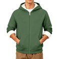 thumbnail image 5 of GrmtClth Sherpa Lined Hoodies for Men Heavyweight Winter Fleece Lined Full-Zip Hooded Sweatshirt Fashion Thermal Long Sleeve Jackets Army Green M, 5 of 9