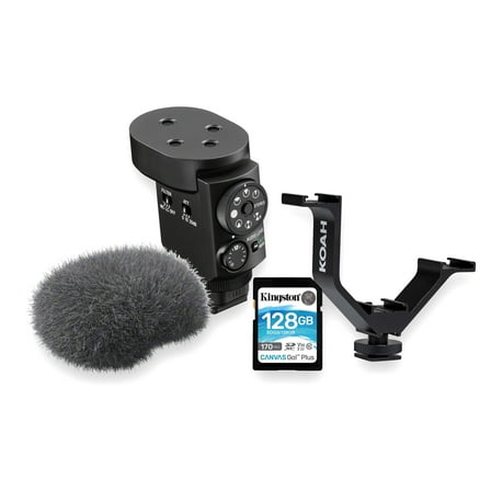 Sony ECM-M1 Shotgun Microphone for Crystal Clear Audio Recording with Shoe Bracket, and 64GB SD Card