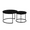 Black, variant on Gzxs Nesting Coffee Table Set of 2, 27.56" Round Coffee Table, White Marble Top with Black Metal Base, Industrial End Table Side Tables for Living Room Bedroom Balcony Yard