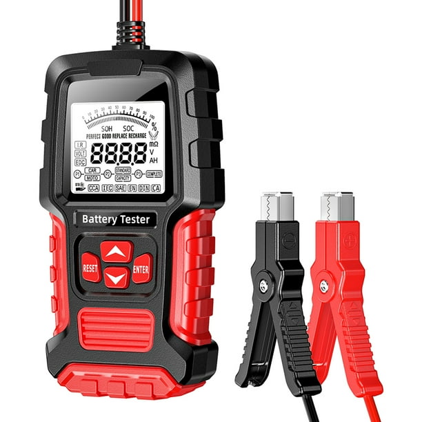 Detedor de resistencia interna FOXSUR 12V 24V Probador de batería de automóvil Analizador de batería LCD Herramienta de prueba Probador de analizador digital para automóvil Camión Motocicleta SUV Barc