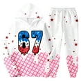 thumbnail image 5 of 67 Six Seven Letter Outfits Set For Kids Outfits Set Casual Graphic Boys Outfit Hoodie And Joggers With Ice Print Kids Wear For Daily Play Light Pink 130(6-7 Years), 5 of 9