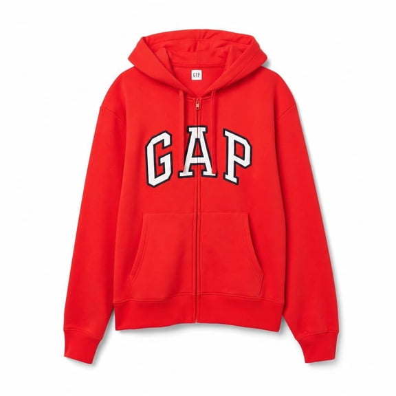 GAP Women's Logo Hoodie Hooded Full Zip Sweatshirt Small Red