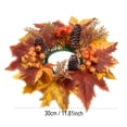 thumbnail image 3 of Artificial Fall Maple Leaf Pinecone Candle Wreath - Decorative Centerpiece for Home, 3 of 5