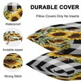 thumbnail image 4 of Waterproof Throw Pillow Covers Set of 2, 18x18 Inch Sunflower Decorative Pillowcases Outdoor Pillow Slip Cushion Covers Set for Couch Tent Summer Botanical Floral Blooming Black Plaid, 4 of 7