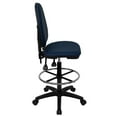 thumbnail image 2 of Mid-Back Navy Blue Fabric Multifunction Ergonomic Drafting Chair with Adjustable Lumbar Support, 2 of 4