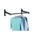 thumbnail image 2 of Perchero para colgar ropa montado en la pared, soporte para colgar ropa montado en la pared de acero inoxidable con brazo oscilante, juego de 2 (con varilla), 2 of 5