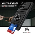 thumbnail image 1 of For Motorola Moto G Power 2025 Phone Case with Finger Ring Holder Kickstand, Card Slots，Heavy Duty Shockproof Rugged Protective Working with Magnetic Car Phone Mount,Black,For Moto G Power 2025, 1 of 7