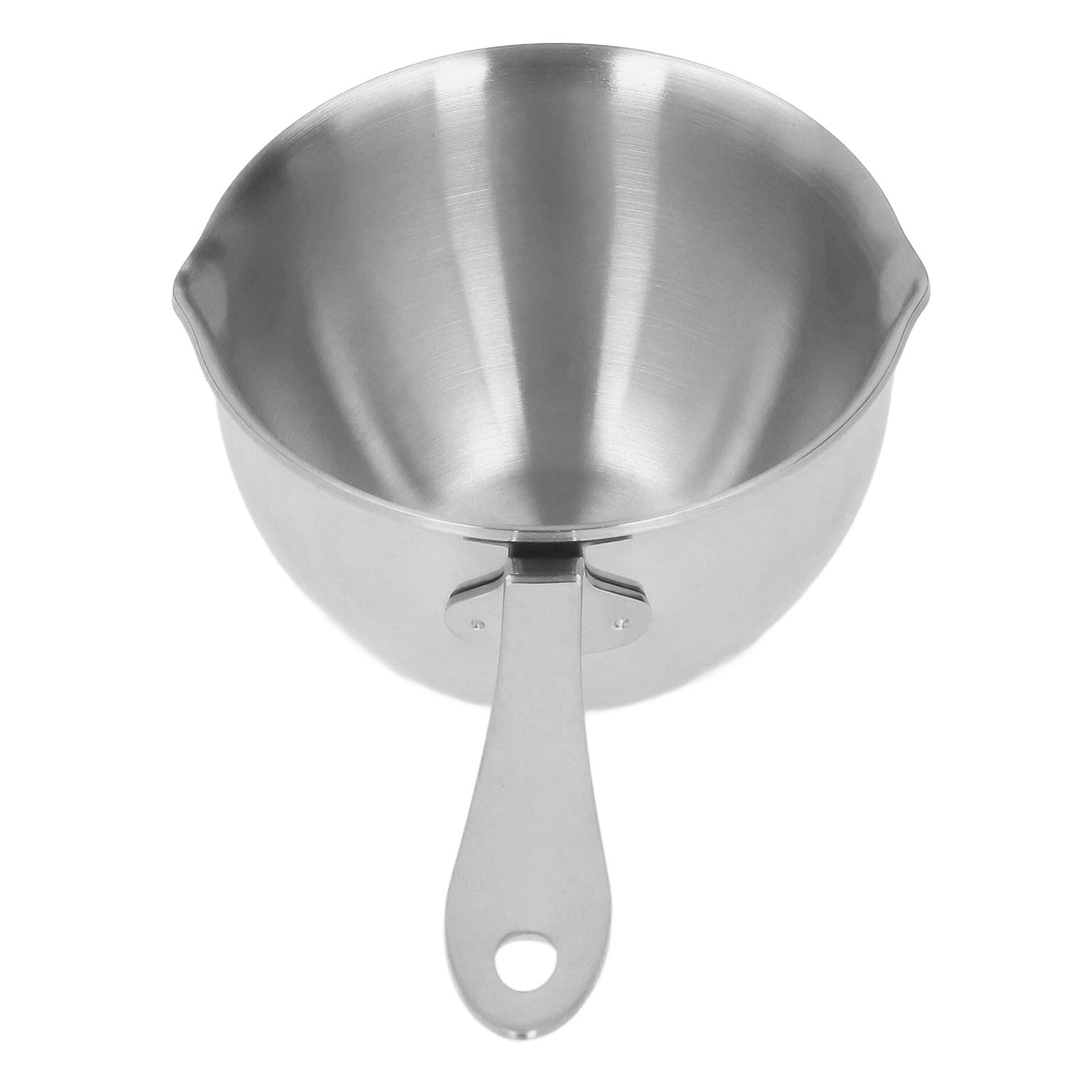 Hot Oil Saucepan, Stainless Steel 2 Spouts Milk Chocolate Pan For Curry