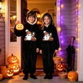 thumbnail image 2 of Tfken Halloween Jumpsuit For Girls Fall Winter Long Sleeve Ghost Pumpkin Graphic Zip Casual Hooded Jumpsuit Daily Wear Toddler Comfortable Clothes Size 6-7 Years Black, 2 of 4