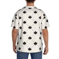 thumbnail image 3 of Pofeuu Maple plaid Print Mens Casual Short Sleeve Shirts Beach Summer Spread Collar Pocket Tops Men's Casual Short-sleeved Shirt-Large, 3 of 5