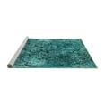 thumbnail image 2 of Ahgly Company Machine Washable Indoor Rectangle Oriental Turquoise Blue Industrial Area Rugs, 7' x 10', 2 of 4