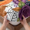 thumbnail image 3 of Twin XL Size Fitted Sheet Set - Pumpkins Halloween 2 Piece Bedding Sets 16" Deep Pocket Fitted Sheet with 1 Pillowcases, Black Horror Purple Floral Botanical Brushed Microfiber Hotel Bed Sheets, 3 of 9