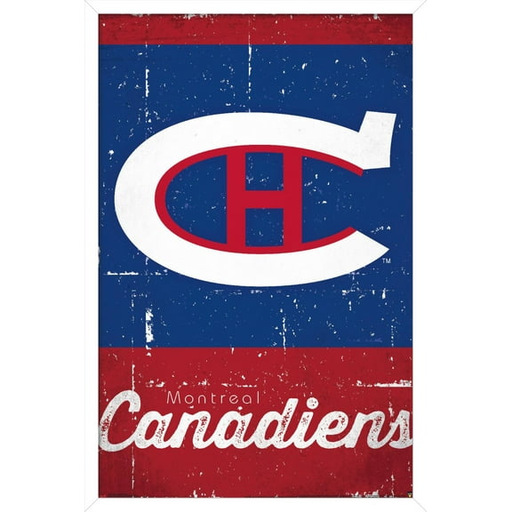 NHL Montreal Canadiens - Retro Logo 13 Wall Poster, 14.725" x 22.375", Framed