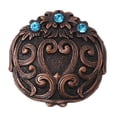 thumbnail image 2 of Set of 4 Conchos Western Saddle Tack Copper Engraved Rhinestone Co541B, 2 of 2