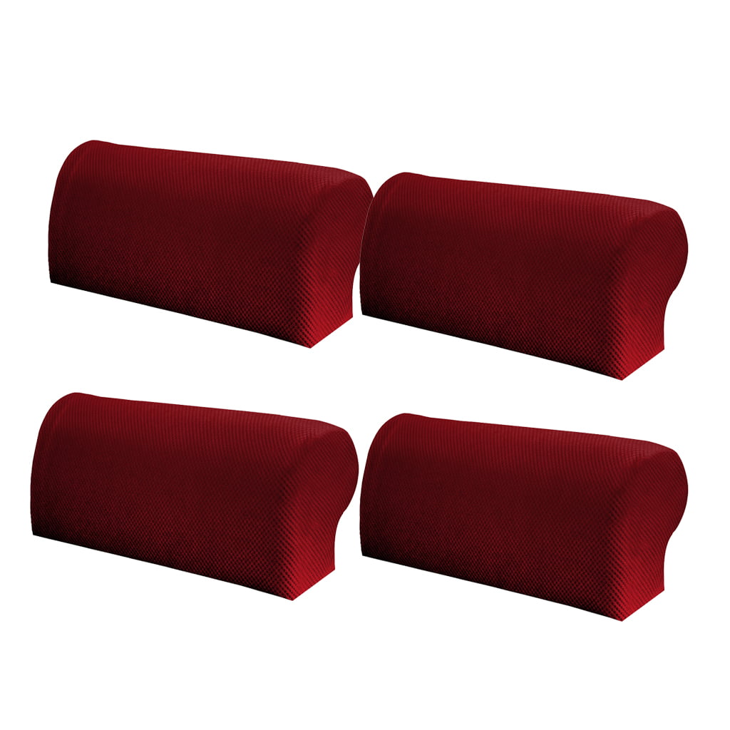 6Pcs Grey Elastic Sofa Armrest Covers Armchair Slipcovers Arm Rest Caps 