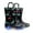 Black Dinosaur, variant on Girls Gradient Waterproof Light Up Rain Boots Kids Glitter Rain Boots with Easy on Handles