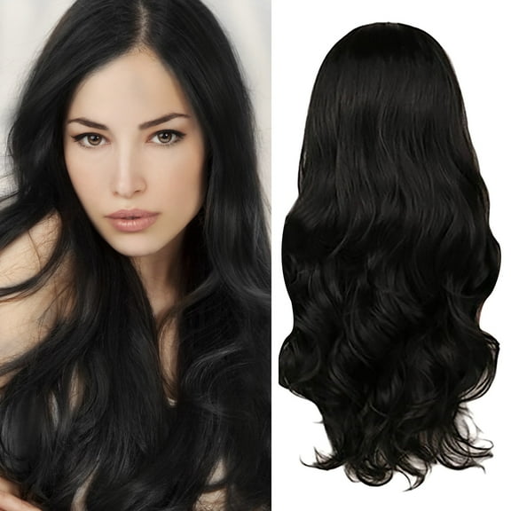 Brazilian Human Hair Wig with Natural Dark Brown Curly Wavy Texture for Women