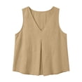 thumbnail image 6 of jjayotai Cotton Tank Tops for Women Summer Sleeveless Tops Pleated Front V Neck Shirts Dressy Casual Work Blouse, 6 of 6