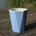 thumbnail image 1 of Nvzi Maceta de 2 piezas con forma de diamante que absorbe automáticamente el agua, nueva maceta minimalista de plástico azul con forma de planta verde, tamaño mediano: 4,72 x 5,51 pulgadas, 1 of 5