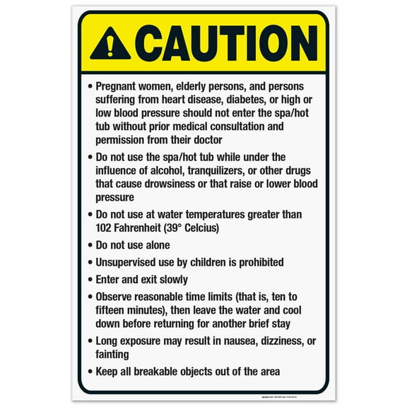 South Dakota Caution Sign, Complies With State Of South Dakota Pool Safety Code, 24x36 Corrugated Plastic