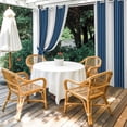 thumbnail image 2 of Lake Blue Stripes Outdoor Curtains for Patio Waterproof,Windproof Privacy Curtains with Weighted Bottom,Minimalist Abstract Vertical Lines Outside Drapes for Picnic Garage Yard Cabana 54"x84" 1 Panel, 2 of 8