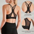 thumbnail image 2 of Women Sports Bra Wireless Hollow Out Mesh Racer Back Crop, 2 of 8