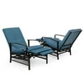 thumbnail image 5 of SUNCROWN Outdoor Patio Recliner Metal Adjustable Lounge Chair with Thick Cushion, Peacock Blue, 5 of 7