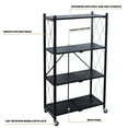 thumbnail image 4 of Organize It All 4 Shelf Foldable Metal Storage Shelves, Wheels, Adult, Kitchen, Laundry Room, Black, 4 of 14