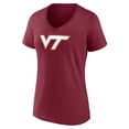 thumbnail image 2 of Women's Maroon Virginia Tech Hokies Team Logo V-Neck T-Shirt, 2 of 3