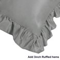 thumbnail image 5 of Set Of 4 Satin Pillow Shams Oxford Pillowcase W Ruffled Decor Deep Grey Standard, 5 of 7