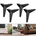 thumbnail image 1 of 4 piezas de muebles triangulares de resistencia patas de sofá patas de silla patas de repuesto patas de pequeña escritorio de silla, Negro 15cm Macarena Patas del gabinete del sofá, 1 of 8