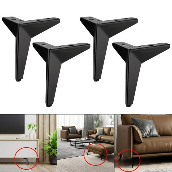4x Heavy Duty Triangle Furniture Sofa Legs Loveseat Couch Legs Feet for Cabinet, Black 15cm