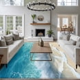 thumbnail image 4 of Summer Beach Coastal Area Rugs 8x10 for Living Room, Watercolor Seaside Waves Ocean Non Slip Washable Rug Runner, Low Pile Indoor Floor Carpet Mat Bathroom Rugs for Bedroom, Kids Room, 4 of 9