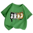 thumbnail image 4 of YUEHUA Shirt for Girls 7-8 Girls Summer Tops Short Sleeve Casual Loose Fit Round Neck Cute Cartoon Print Tee Shirt for Toddler Kids Comfortable Breathable Daily Wear, Size 10-12 Years, 4 of 6