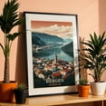thumbnail image 3 of Vintage Bergen Illustrations: Captivating Norwegian Charm - Bergen Vestland Norway Illustration Black Framed Wall Art Print 12 x 18 inches, 3 of 8