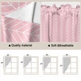 thumbnail image 5 of Pink Geometric Swag Valances for Windows, Kitchen Curtains 36 Inch Length 2 Panels Set, Modern Minimalism Solid Color Striped Short Curtains for Small Windows Rod Pocket Cafe Curtains Drapes 28"x36", 5 of 8