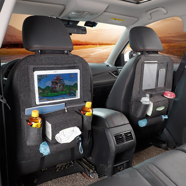 Bolsa de almacenamiento para asiento trasero con múltiples bolsillos, organizador para asiento trasero de automóvil, alfombrilla para asiento trasero de automóvil, soporte para asiento trasero de aut