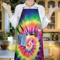 thumbnail image 6 of Colorful Tie Dye Pattern Apron-Garden Aprons for Women with Pockets-Cotton Linen Waterproof Kitchen Cooking Gardening Aprons Adjustable for Kitchen,Cooking,BBQ and Salon 33x27 Inch, 6 of 7